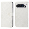 For Google Pixel 9 Pro XL Ethnic Style Embossed Pattern Leather Phone Case(White) - Google Cases by PMC TechLife | Online Shopping South Africa | PMC TechLife | Buy Now Pay Later Mobicred