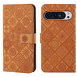 For Google Pixel 9 / 9 Pro Ethnic Style Embossed Pattern Leather Phone Case(Brown) - Google Cases by PMC TechLife | Online Shopping South Africa | PMC TechLife | Buy Now Pay Later Mobicred