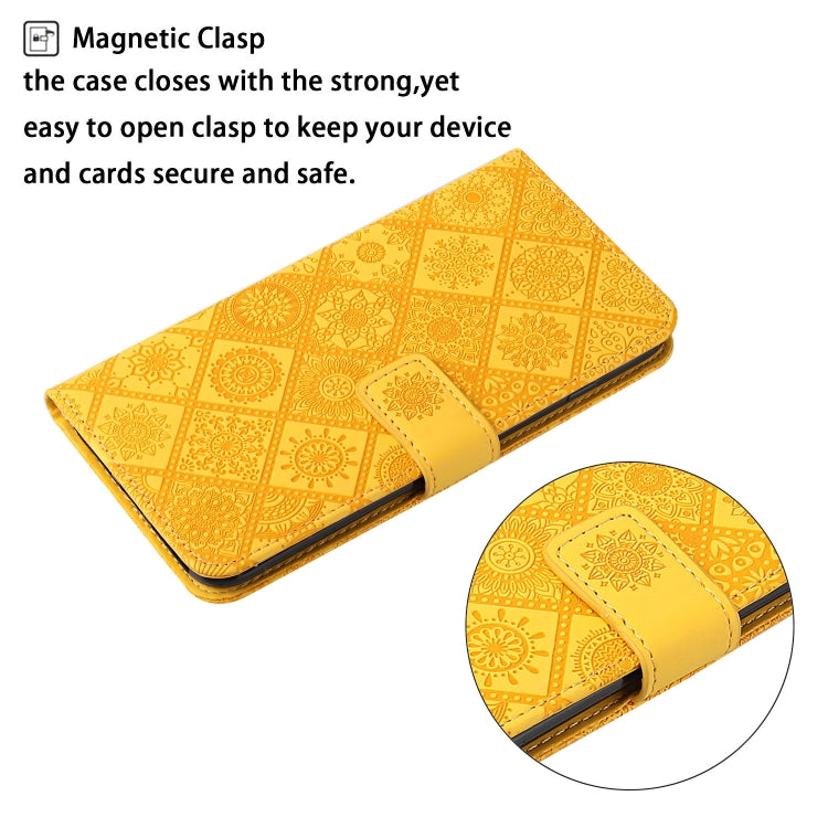 For Google Pixel 9 / 9 Pro Ethnic Style Embossed Pattern Leather Phone Case(Yellow)