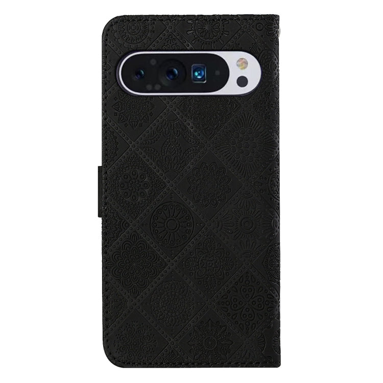 For Google Pixel 9 / 9 Pro Ethnic Style Embossed Pattern Leather Phone Case(Black)