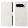For Google Pixel 9 / 9 Pro Ethnic Style Embossed Pattern Leather Phone Case(White) - Google Cases by PMC TechLife | Online Shopping South Africa | PMC TechLife | Buy Now Pay Later Mobicred