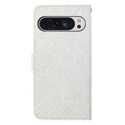 For Google Pixel 9 / 9 Pro Ethnic Style Embossed Pattern Leather Phone Case(White)