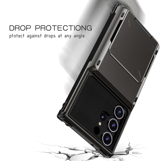 For Samsung Galaxy S24 Ultra 5G Scratch-Resistant Shockproof Heavy Duty Rugged Armor Phone Case(Black)