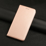 For Xiaomi Redmi Note 13 Pro 5G Carbon Fiber Texture Flip Holder Leather Phone Case(Rose Gold)