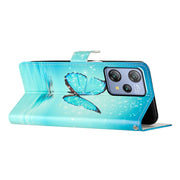 For Blackview A53 Pro Colored Drawing Leather Phone Case(Blue Butterfly)