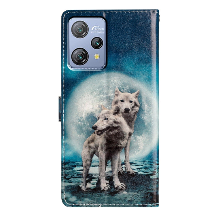 For Blackview A53 Pro Colored Drawing Leather Phone Case(Twin Wolves)