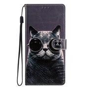 For Blackview A53 Pro Colored Drawing Leather Phone Case(Sunglasses Cat)