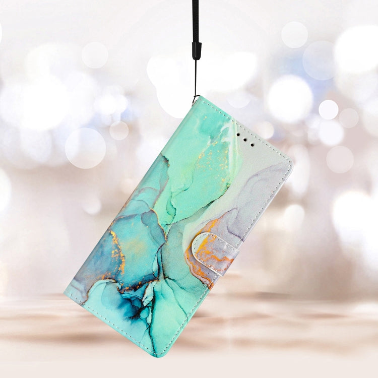 For Blackview A53 Pro Colored Drawing Leather Phone Case(Green Marble)
