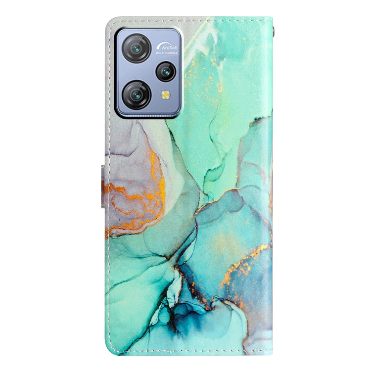 For Blackview A53 Pro Colored Drawing Leather Phone Case(Green Marble)