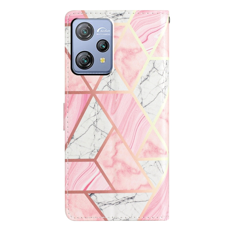 For Blackview A53 Pro Colored Drawing Leather Phone Case(Pink Marble)