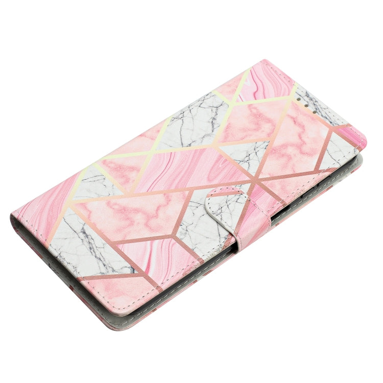 For Blackview A53 Pro Colored Drawing Leather Phone Case(Pink Marble)