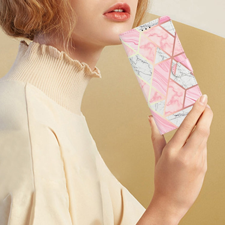 For Blackview A53 Pro Colored Drawing Leather Phone Case(Pink Marble)