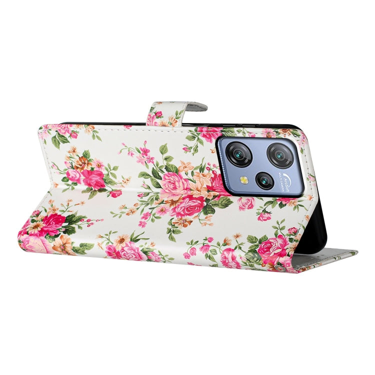 For Blackview A53 Pro Colored Drawing Leather Phone Case(Peonies)