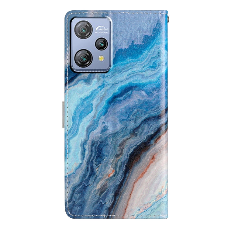 For Blackview A53 Pro Colored Drawing Leather Phone Case(Blue Marble)