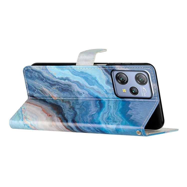 For Blackview A53 Pro Colored Drawing Leather Phone Case(Blue Marble)