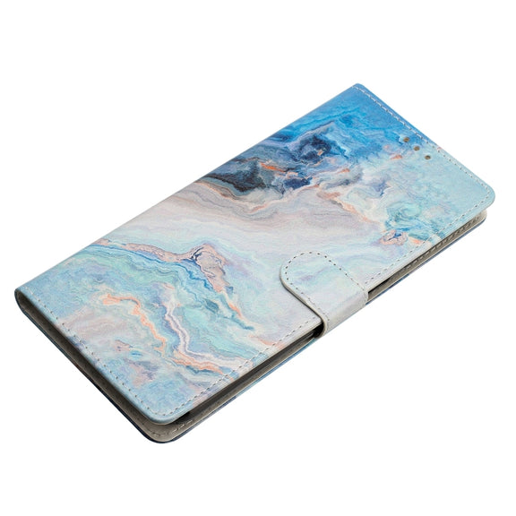 For Blackview A53 Pro Colored Drawing Leather Phone Case(Blue Marble)