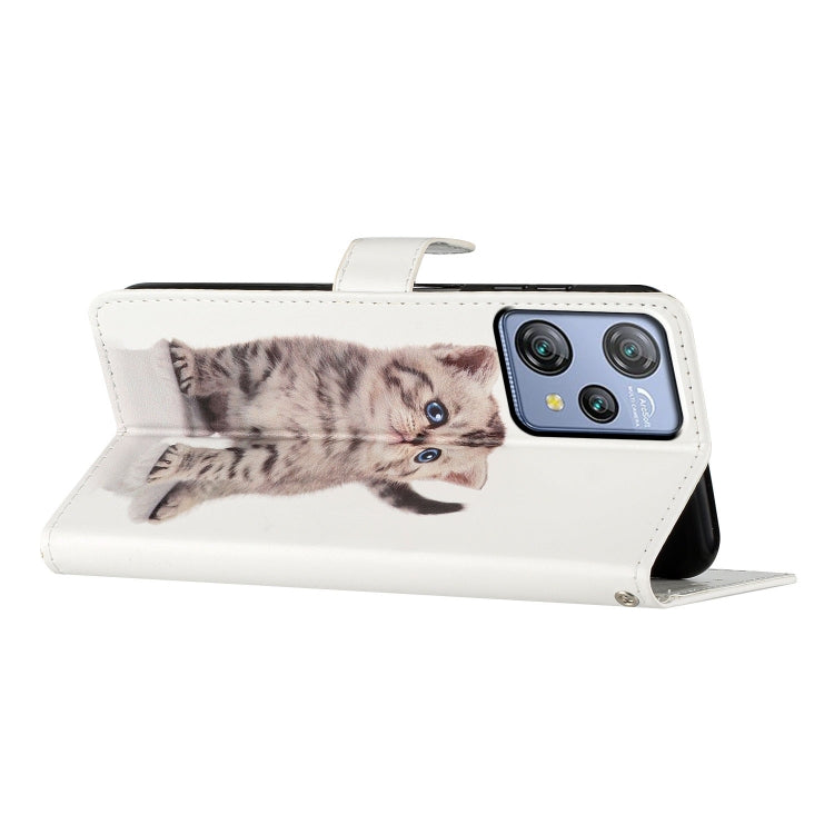 For Blackview A53 Pro Colored Drawing Leather Phone Case(Little Tabby Cat)