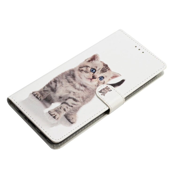 For Blackview A53 Pro Colored Drawing Leather Phone Case(Little Tabby Cat)