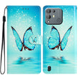 For Blackview A55 Pro Colored Drawing Leather Phone Case(Blue Butterfly) - More Brand by PMC TechLife | Online Shopping South Africa | PMC TechLife | Buy Now Pay Later Mobicred