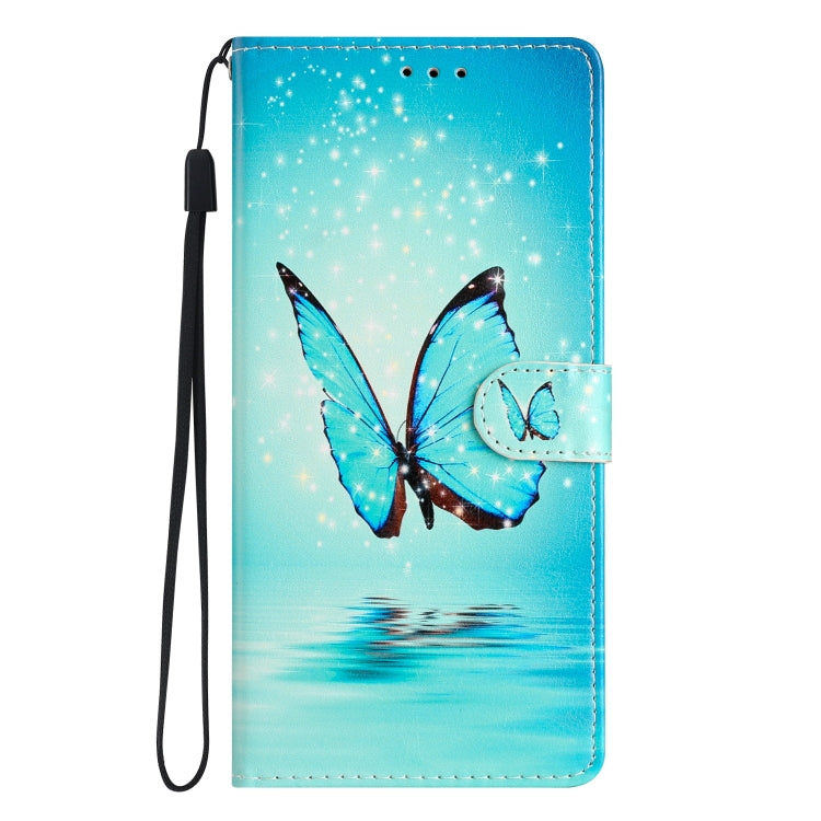 For Blackview A55 Pro Colored Drawing Leather Phone Case(Blue Butterfly)