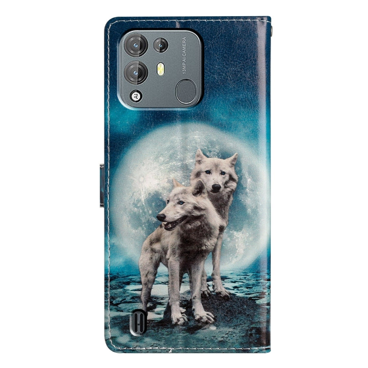 For Blackview A55 Pro Colored Drawing Leather Phone Case(Twin Wolves)
