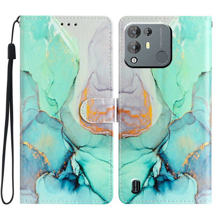 For Blackview A55 Pro Colored Drawing Leather Phone Case(Green Marble)