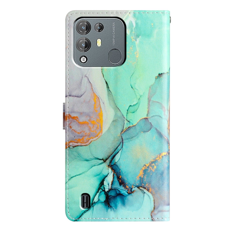 For Blackview A55 Pro Colored Drawing Leather Phone Case(Green Marble)