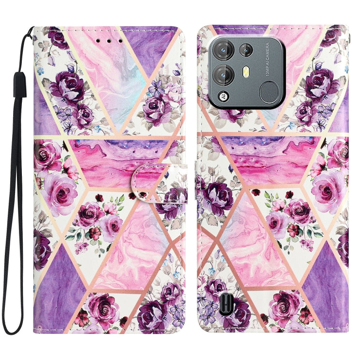 For Blackview A55 Pro Colored Drawing Leather Phone Case(Purple Marble)