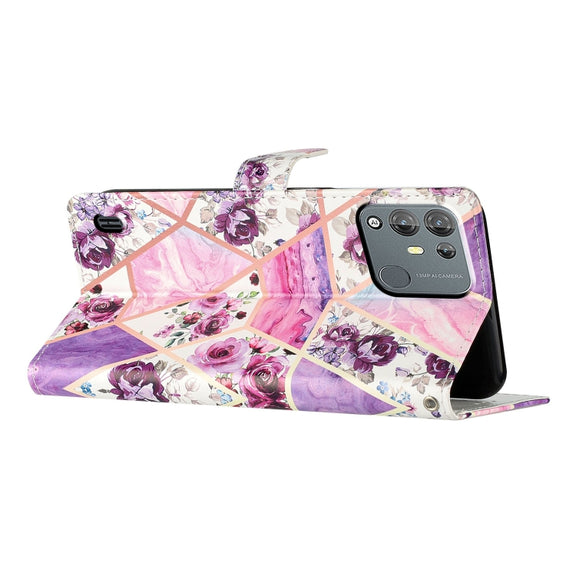For Blackview A55 Pro Colored Drawing Leather Phone Case(Purple Marble)