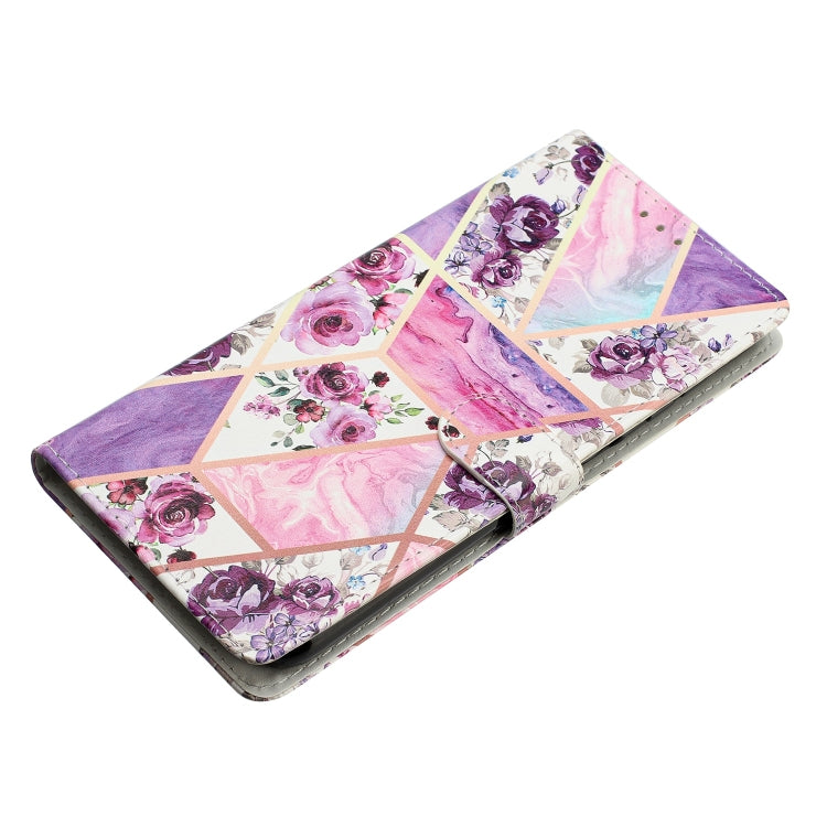 For Blackview A55 Pro Colored Drawing Leather Phone Case(Purple Marble)