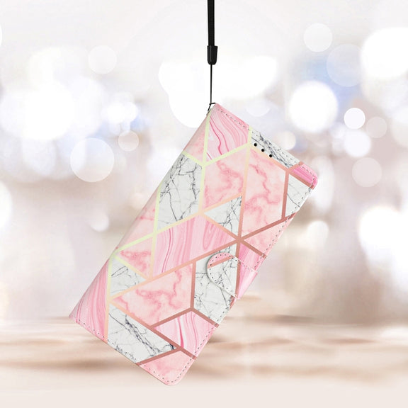 For Blackview A55 Pro Colored Drawing Leather Phone Case(Pink Marble)