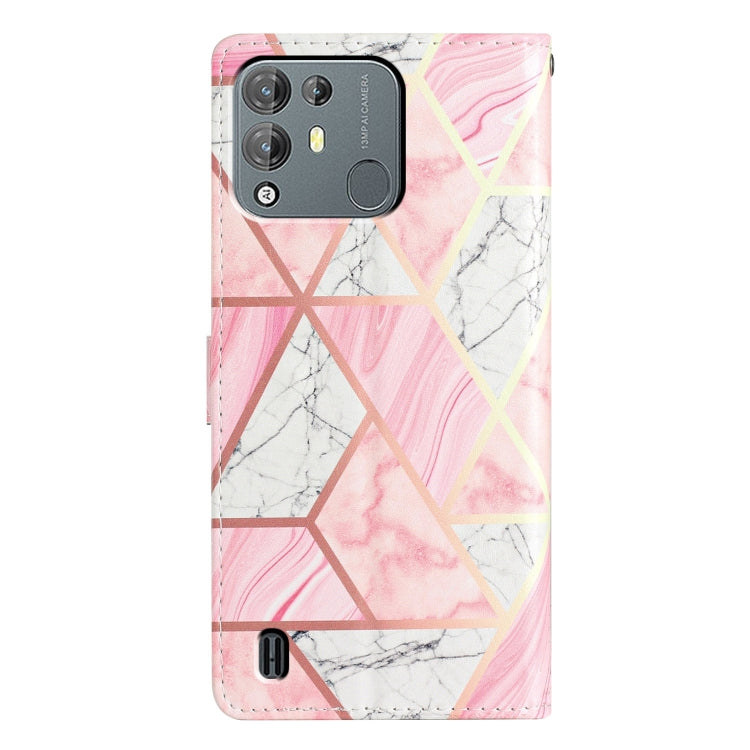 For Blackview A55 Pro Colored Drawing Leather Phone Case(Pink Marble)