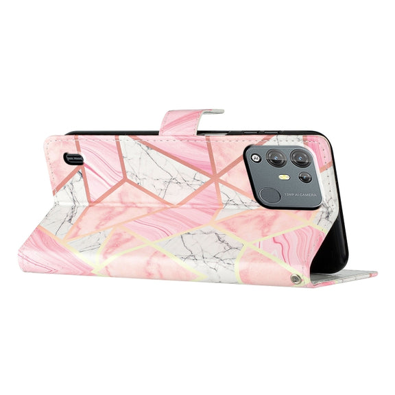 For Blackview A55 Pro Colored Drawing Leather Phone Case(Pink Marble)