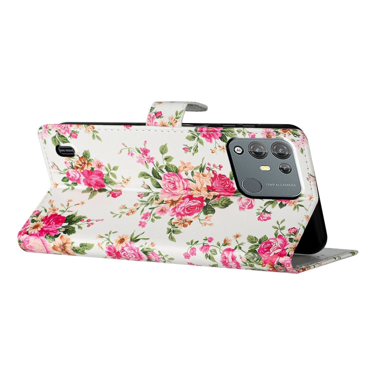 For Blackview A55 Pro Colored Drawing Leather Phone Case(Peonies)