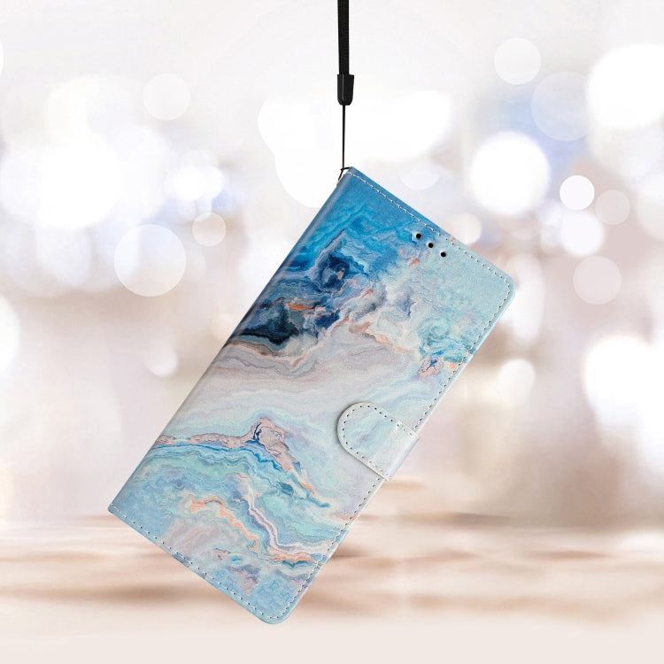 For Blackview A55 Pro Colored Drawing Leather Phone Case(Blue Marble)