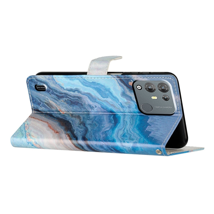 For Blackview A55 Pro Colored Drawing Leather Phone Case(Blue Marble)