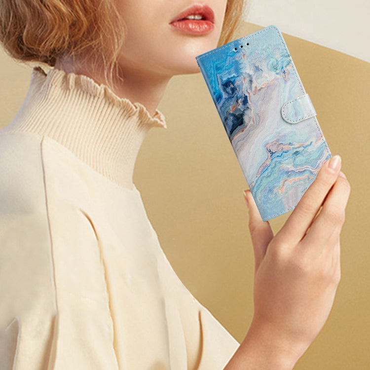 For Blackview A55 Pro Colored Drawing Leather Phone Case(Blue Marble)