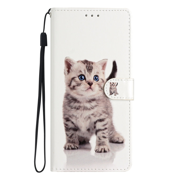 For Blackview A55 Pro Colored Drawing Leather Phone Case(Little Tabby Cat)