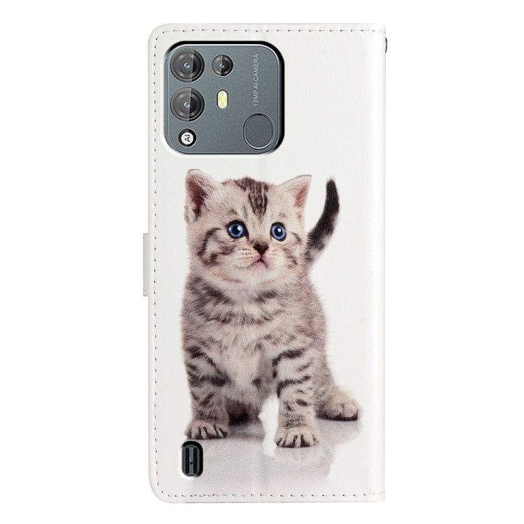 For Blackview A55 Pro Colored Drawing Leather Phone Case(Little Tabby Cat)