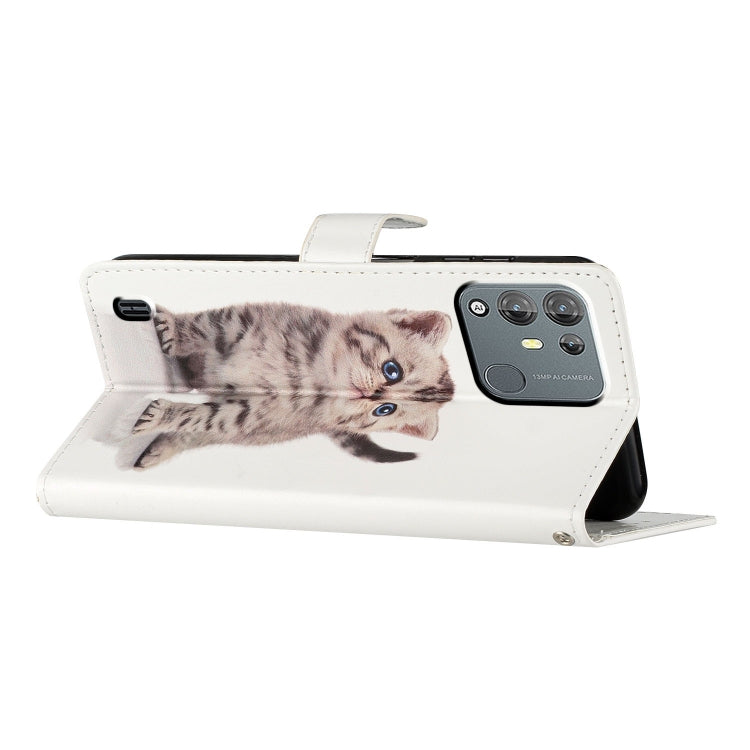 For Blackview A55 Pro Colored Drawing Leather Phone Case(Little Tabby Cat)
