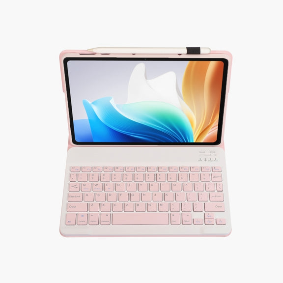 For OPPO Pad Air2 11.4 inch OP14 TPU Ultra-thin Detachable Bluetooth Keyboard Leather Case(Pink)