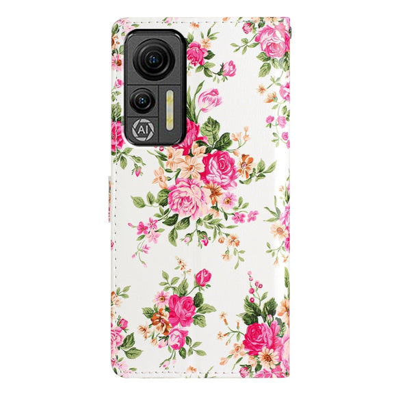 For Ulefone Note 14 Colored Drawing Leather Phone Case(Peonies)