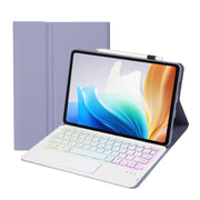 For OnePlus Pad Go / OPPO Pad Air2 / Neo OP14-AS TPU Ultra-thin Detachable Backlight Bluetooth Keyboard Leather Case with Touchpad(Purple)