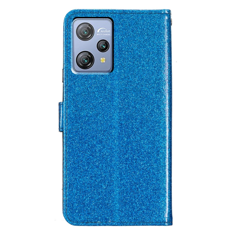 For Blackview A53 Pro Glitter Powder Flip Leather Phone Case(Blue)