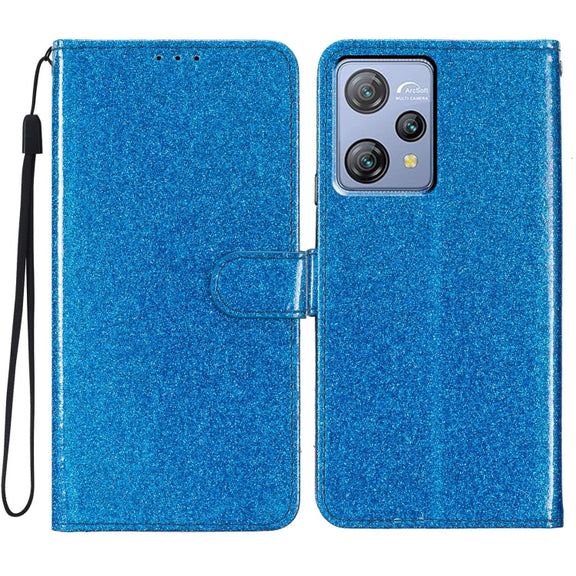 For Blackview A53 Pro Glitter Powder Flip Leather Phone Case(Blue)