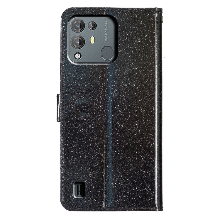 For Blackview A55 Pro Glitter Powder Flip Leather Phone Case(Black)