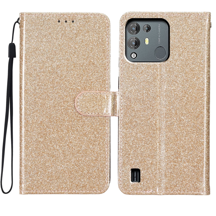 For Blackview A55 Pro Glitter Powder Flip Leather Phone Case(Gold)