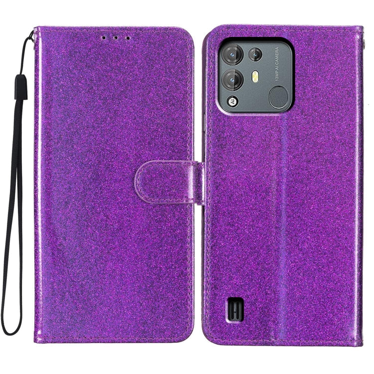 For Blackview A55 Pro Glitter Powder Flip Leather Phone Case(Purple)
