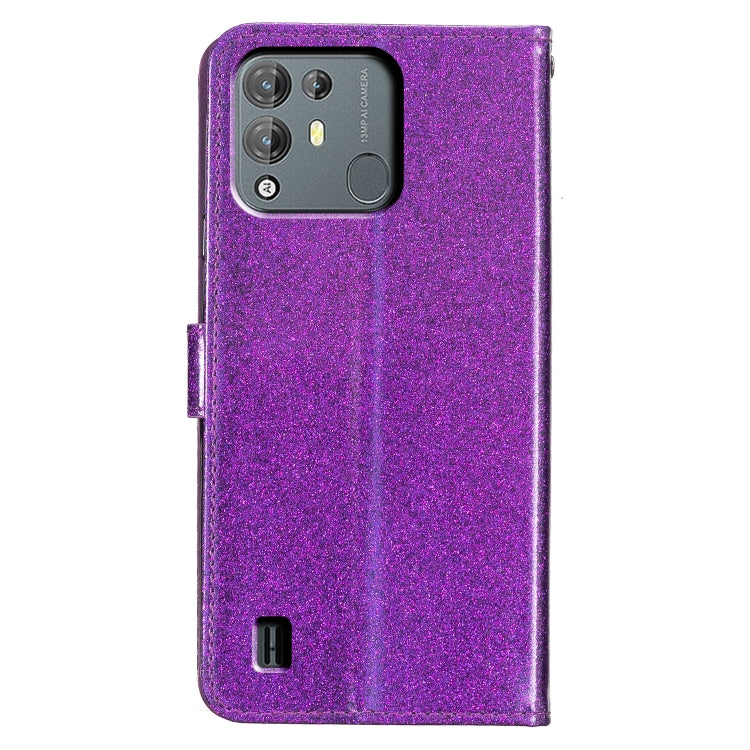 For Blackview A55 Pro Glitter Powder Flip Leather Phone Case(Purple)