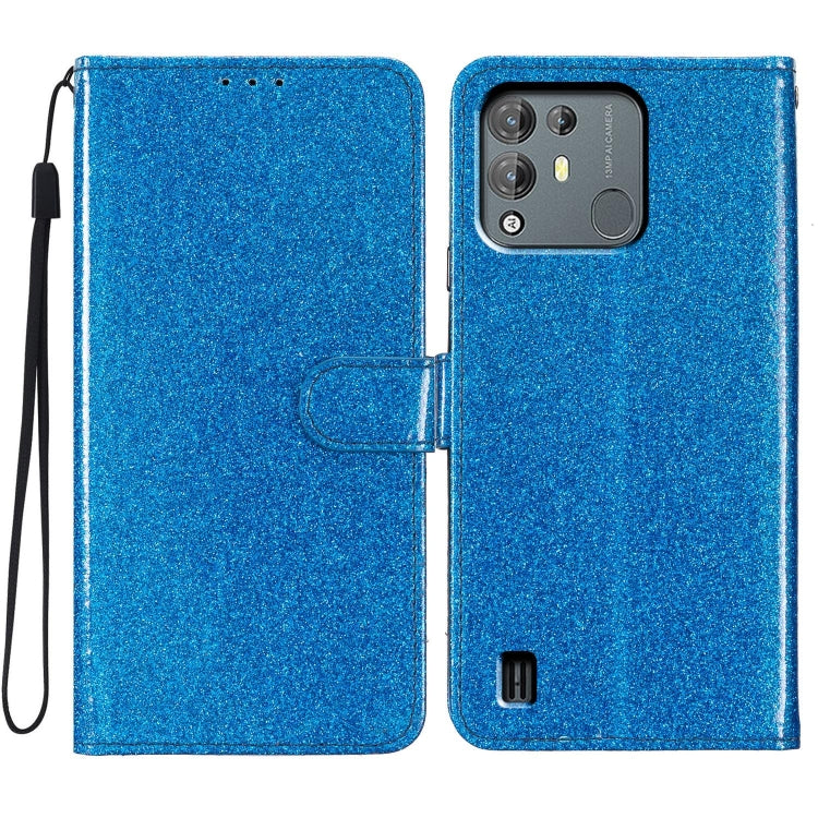 For Blackview A55 Pro Glitter Powder Flip Leather Phone Case(Blue)